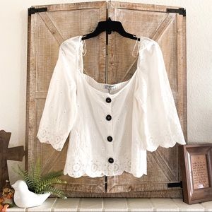 ZARA White Lace Crochet Off Shoulder Blouse